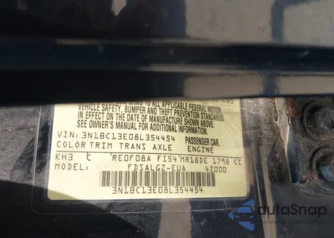 2008 Nissan Versa S/Sl z USA, uszkodzony, nr VIN 3N1BC13E08L354454